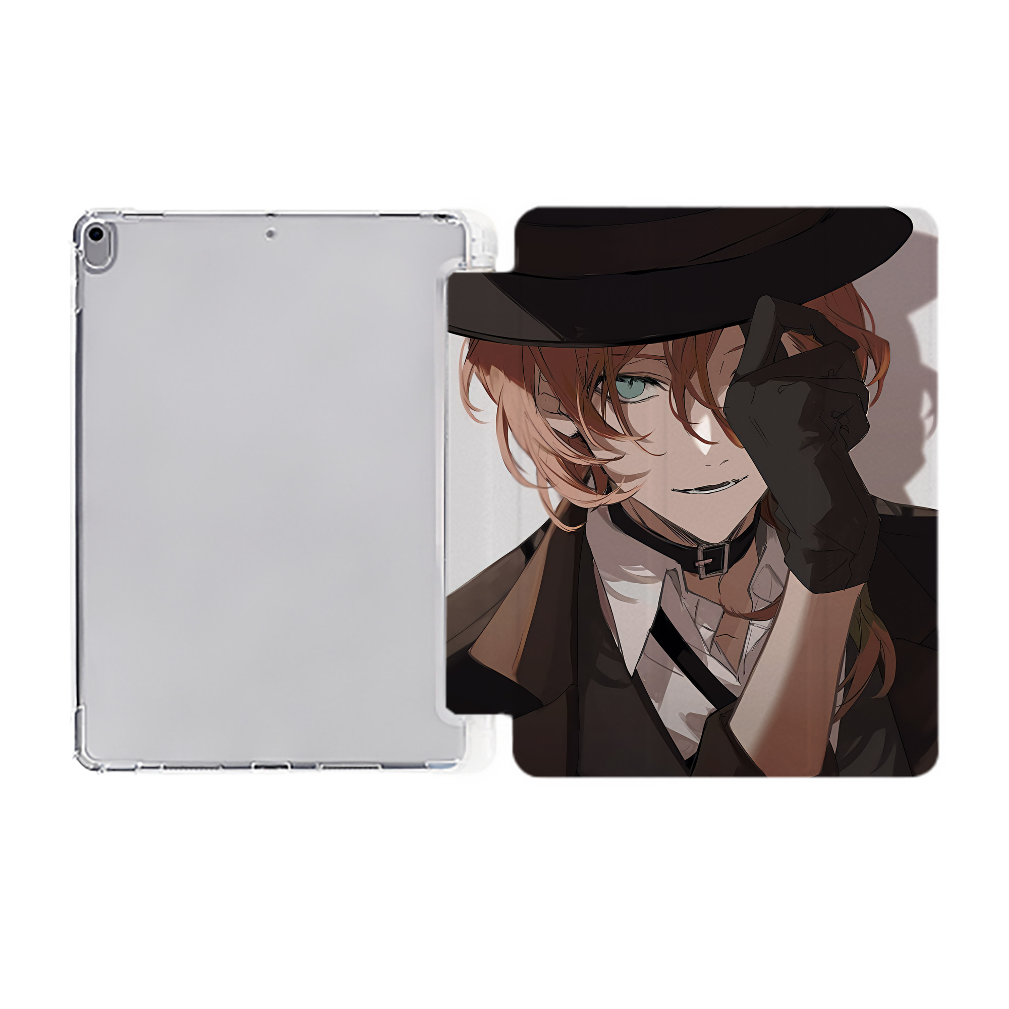（画像用） 文豪ストレイドッグス Bungo Stray Dogs IPad ケース ペン収納付き 三つ折りスタンド PUレザー×シリコン 対応機種9.5/10.5/10.9インチ